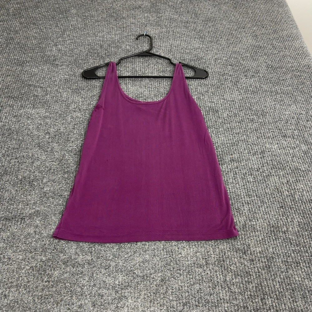 Mary Green Tank Top Womens Purple Silk Scoop Neck‎ Minimalist Luxury Style